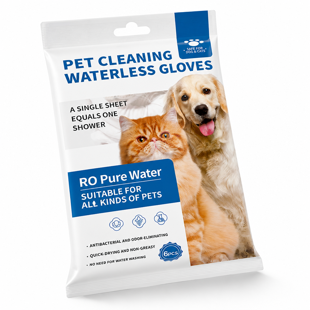 Groomiva™ Waterless Grooming Gloves — Keep Your Pet Fresh, Soft, and Stress-Free Every Day (6pcs)
