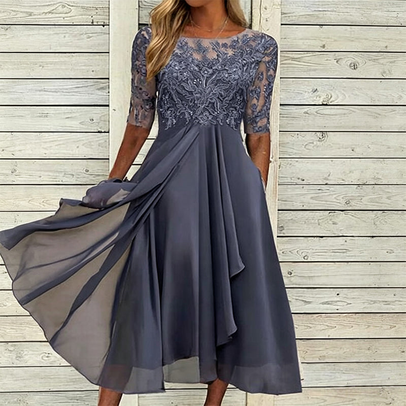 SilkAura™ Embroidered Cocktail Dress™ — Command Every Room with Effortless Elegance and Confidence