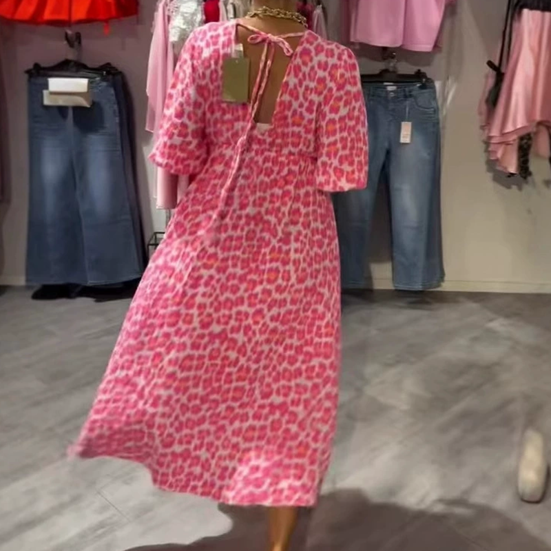 LuminaSway™ Women's V-Neck Printed Dress — Command Attention with Comfort and Flawless Confidence