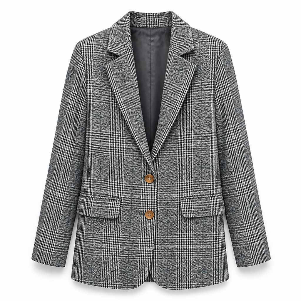 VeroStride™ Glen Plaid Blazer — Unleash Effortless Confidence That Moves With You All Day