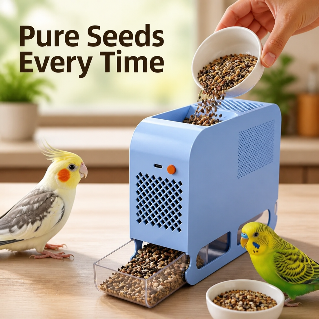 BreezeCrack™ Electric Seed Separator — Pure, Mess-Free Seeds That Keep Your Birds Happy and Healthy