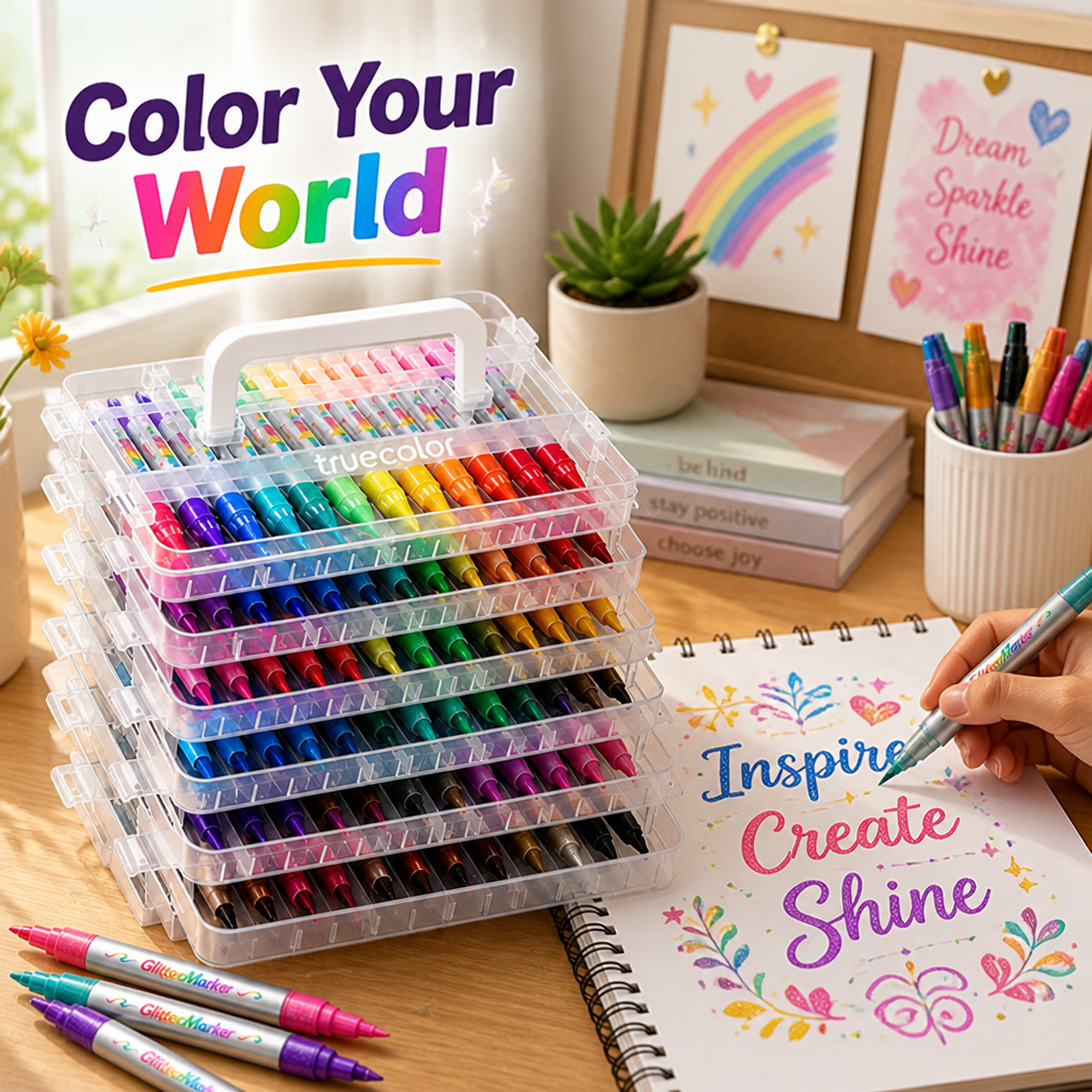 NovaBurst™ Dual-Glow Markers — Ignite Your Creativity with Brilliant Colors That Sparkle and Shine