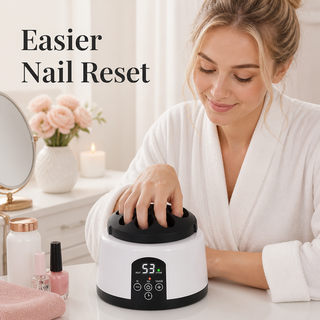 VelvetSteam™ — Loosen stubborn gel polish for an easier, gentler nail reset