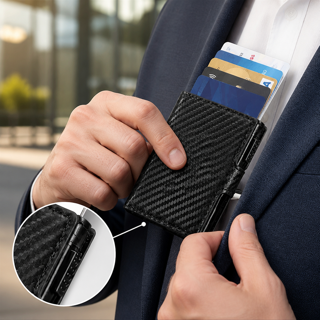LightningGuard™ Slim RFID Wallet — Carry Confidence with Invisible Security and Effortless Access