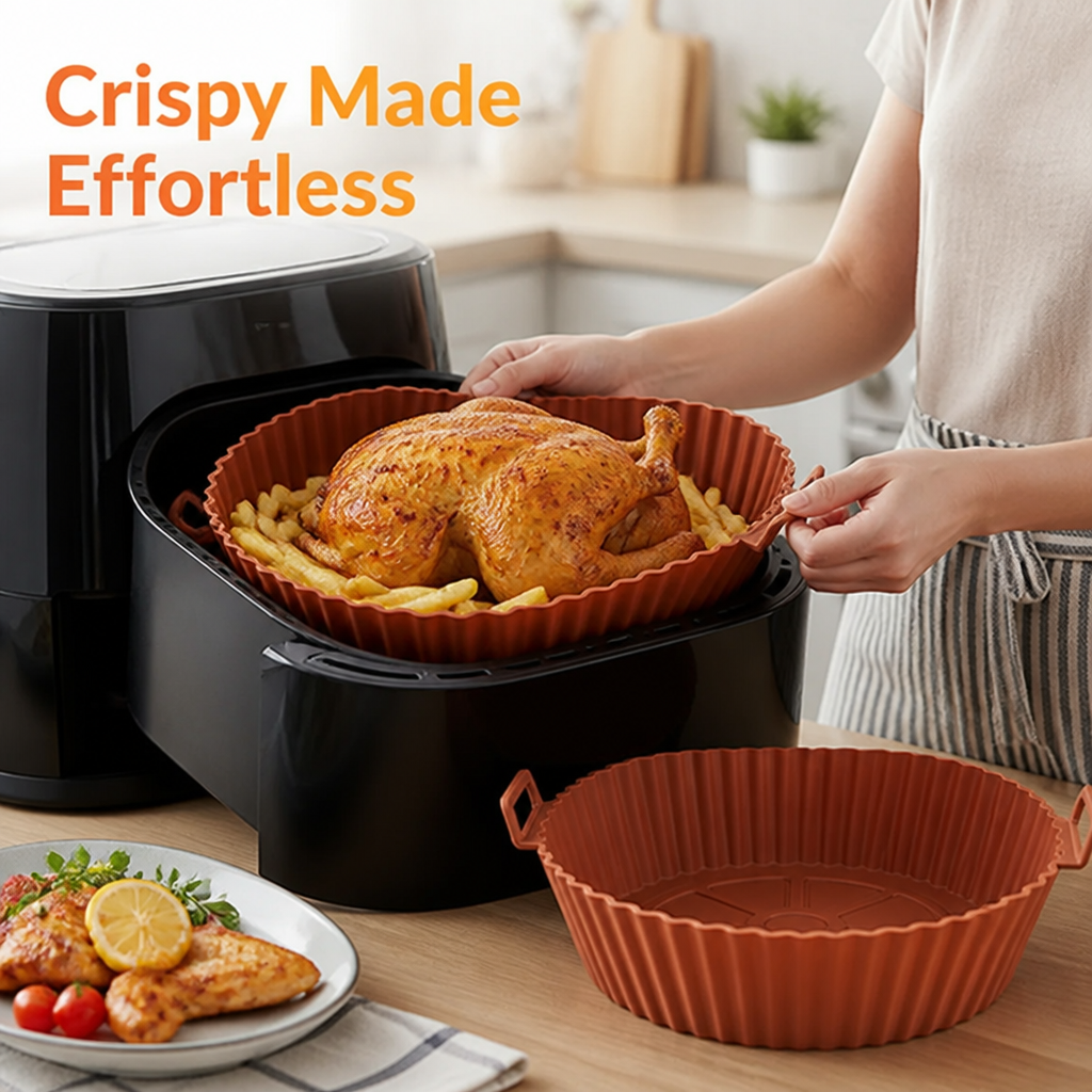 Siliskin™ Reusable Silicone Liner — Effortless Crisp Cooking with Zero Mess Every Time