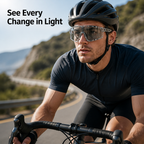 Glarevo™ — Ride comfortably through sun and shade without changing glasses
