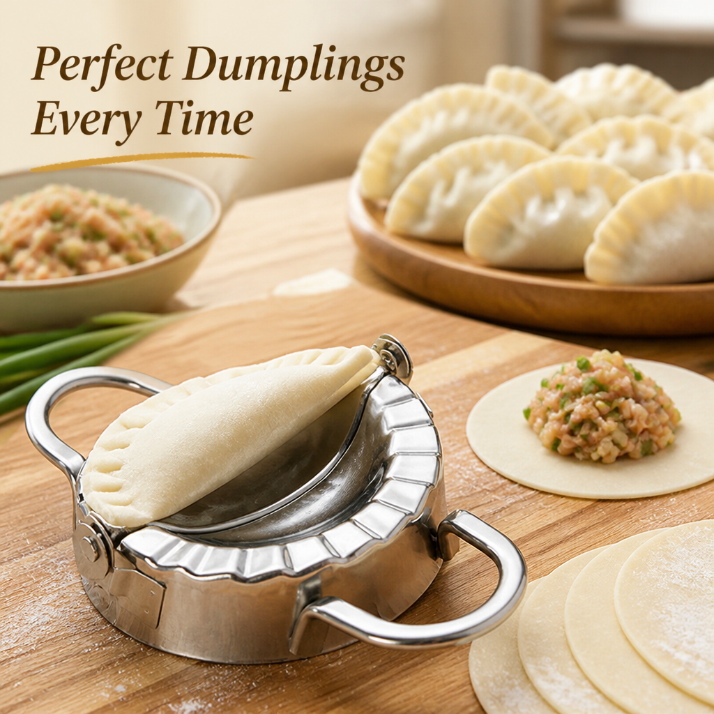 VitaFold™ Stainless Steel Mold & Cutter — Effortless Dumplings That Look and Taste Like a Pro Made Them