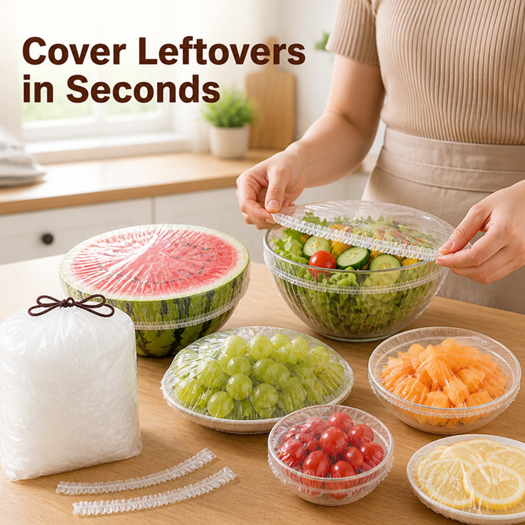 StretchKeep™ — Cover leftovers in seconds, without the lid hunt or plastic-wrap struggle