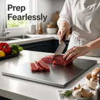 Cutlora™ Stainless Steel Cutting Board — Prep Fearlessly with a Spotless, Rock-Solid Surface