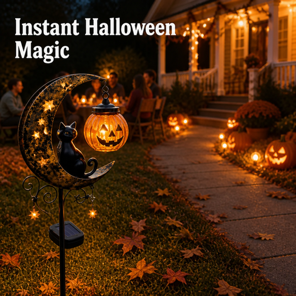 MoonlitMyst™ Solar Pumpkin Stake Light — Turn Your Yard into a Cozy, Magical Halloween Glow That Everyone Remembers