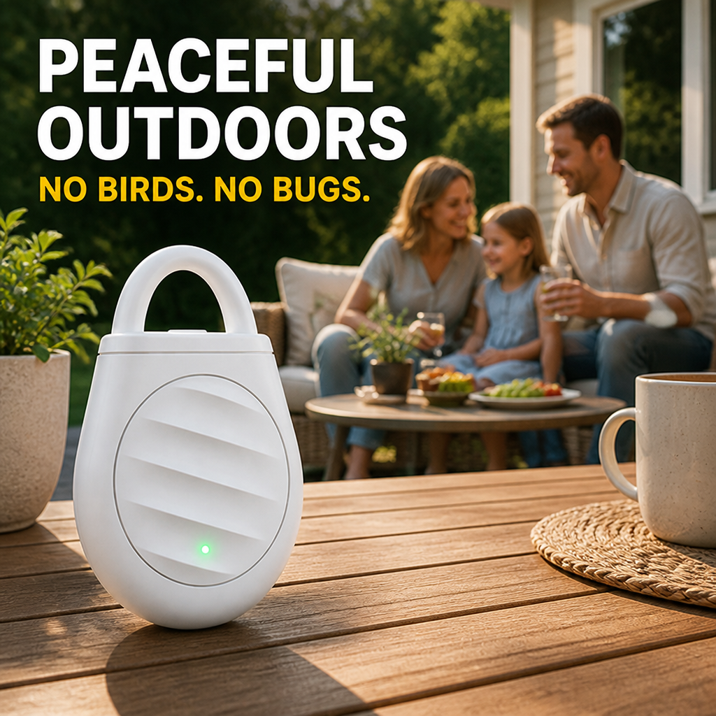 Ultrahush™ Pest Shield — Peaceful Freedom from Pesky Birds and Bugs, Anytime Anywhere