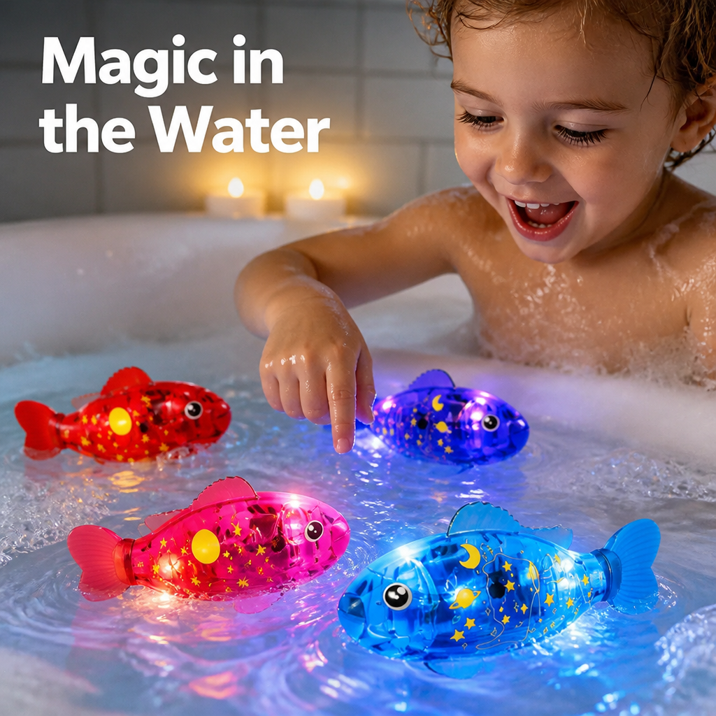 AquaGlim™ 4-pcs — Transform Bath Time Into Magical Light and Laughter