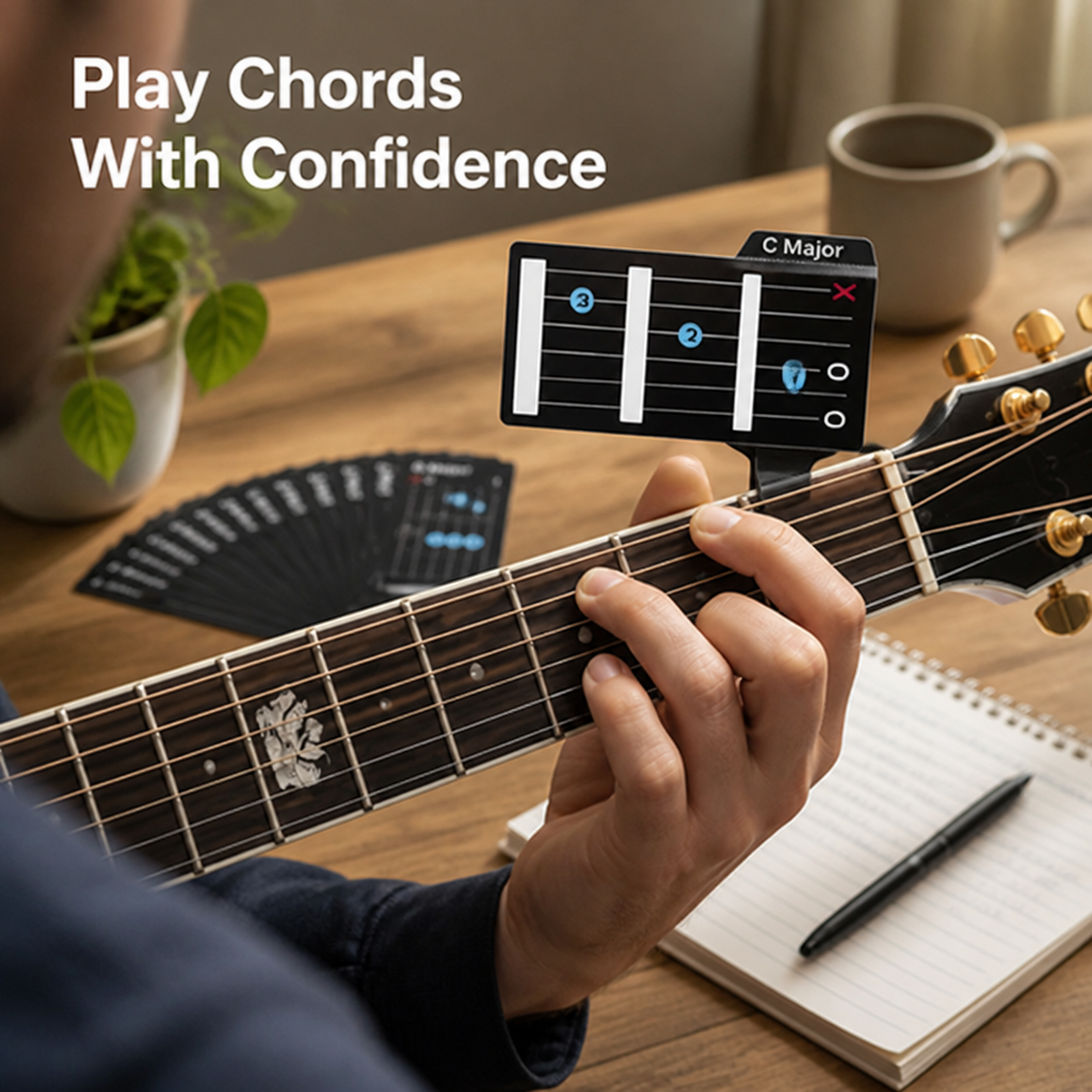 HarmonyGrip™ — Master Guitar Chords Instantly Right Where You Play