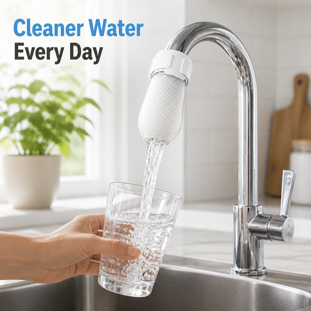 AquaVelle™ Faucet Filter — Experience Splash-Free, Crystal-Clear Water That Protects Your Family Every Day