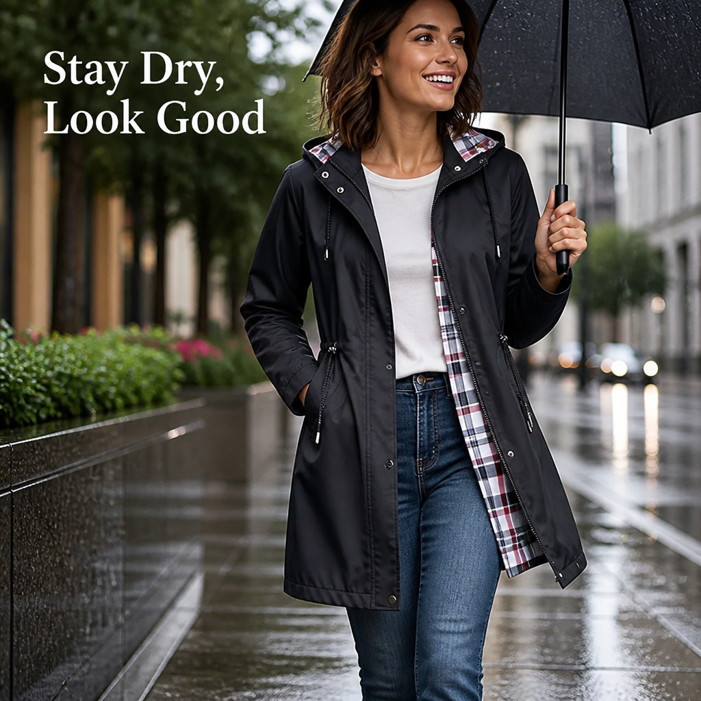 Rainara™ — Feel Unstoppable in Every Drop with Flattering, Featherlight Weatherproof Style