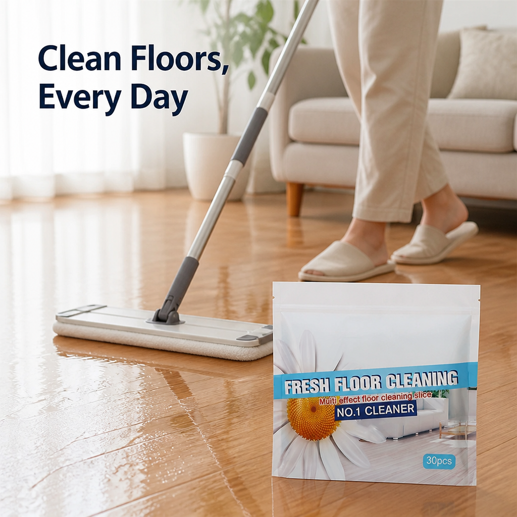 GleamEase™ — Lift everyday grime and bring back that fresh, clean-floor feeling—without the bulky bottle