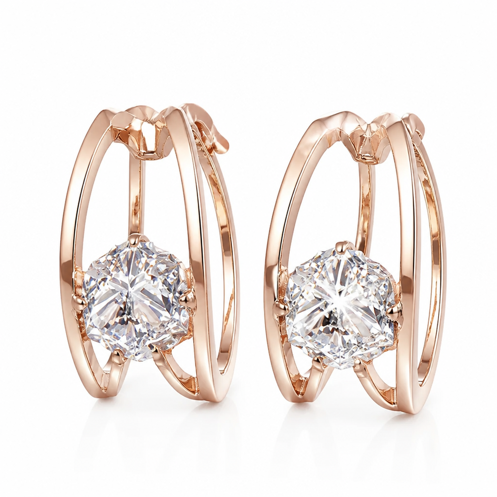 LumaLuxe™ Double Hoop Earrings — Command Every Room with Effortless Glow and Weightless Confidence