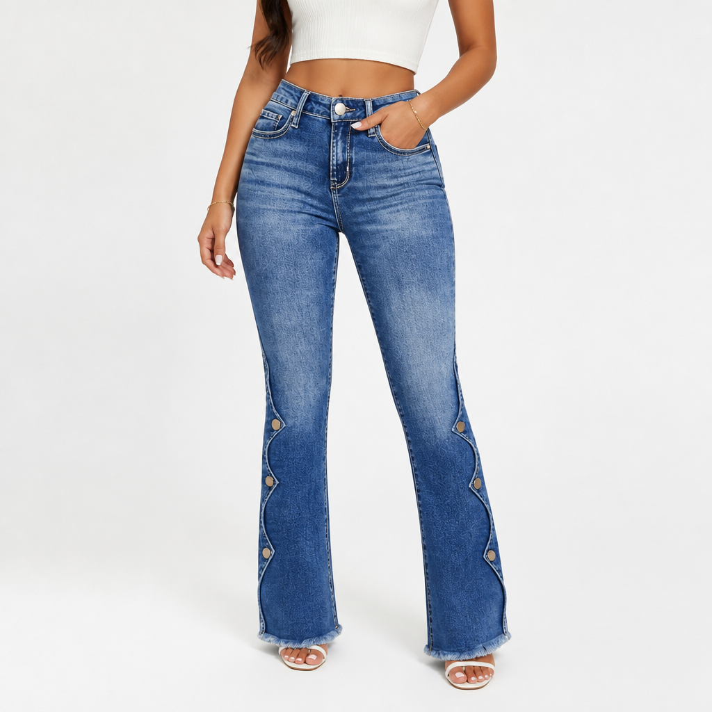 MirraLuxe™ High Waist Distressed Flare Jeans — Flaunt Every Curve with Unshakable Confidence and Effortless Style
