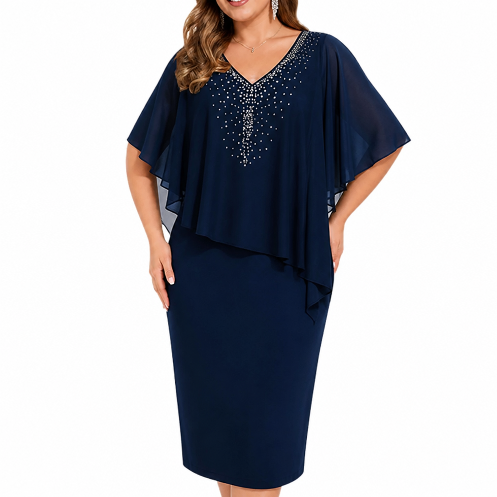 AeroLuxe™ Cape Dress — Command Every Room with Radiant Confidence and Effortless Grace