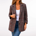 VeroStride™ Glen Plaid Blazer — Unleash Effortless Confidence That Moves With You All Day