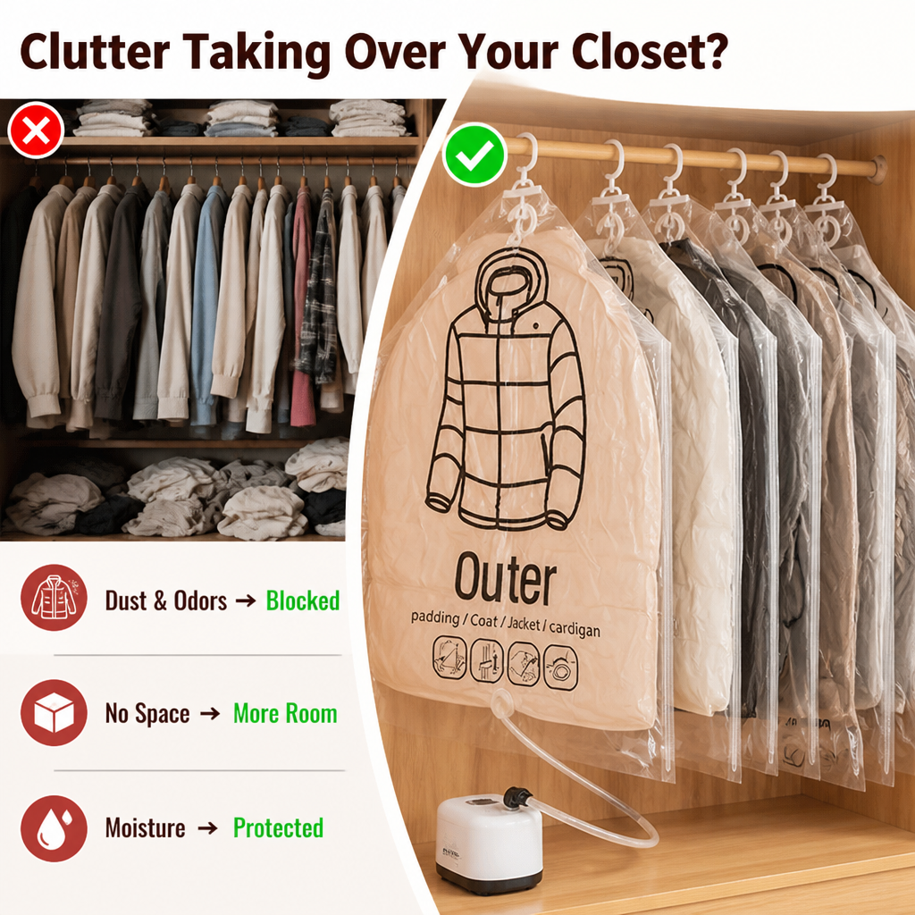 SpaceSavor™ — Unlock Jaw-Dropping Closet Space and Keep Clothes Fresh Forever