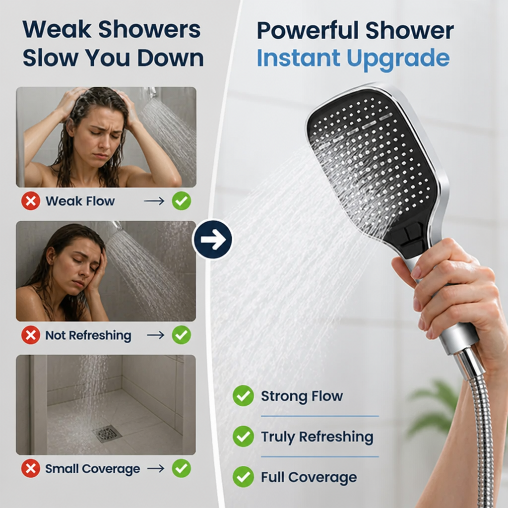 VitaMist™ Handheld Shower Head — Powerfully Refresh Your Body and Mind Every Morning