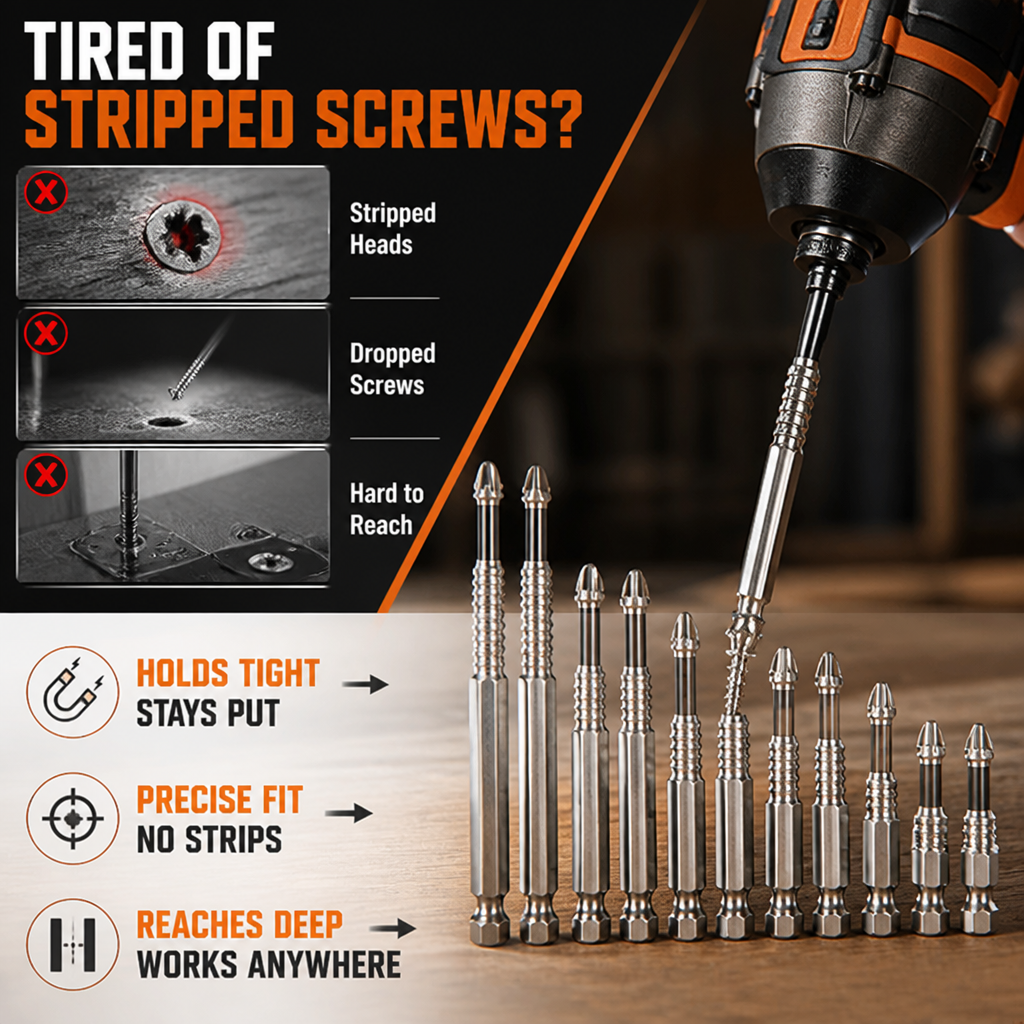 MagnaGrip™ Impact Bit Set — Command Every Screw with Magnetic Precision and Unstoppable Power