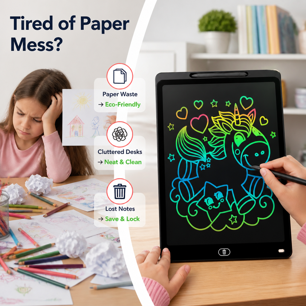 BrillioSlate™ Jumbo 20" Multi-Color LCD Writing Board — Unlock Endless Creativity with Every Colorful Stroke