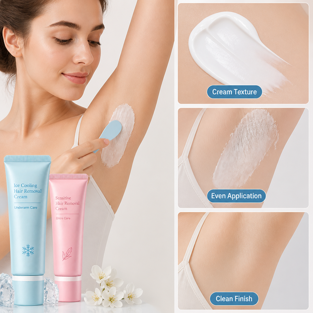 Melyzara™ Dual-Action Hair Removal Cream — Experience Silky-Smooth, Calming Care That Keeps Skin Glowing and Hair Away Longer