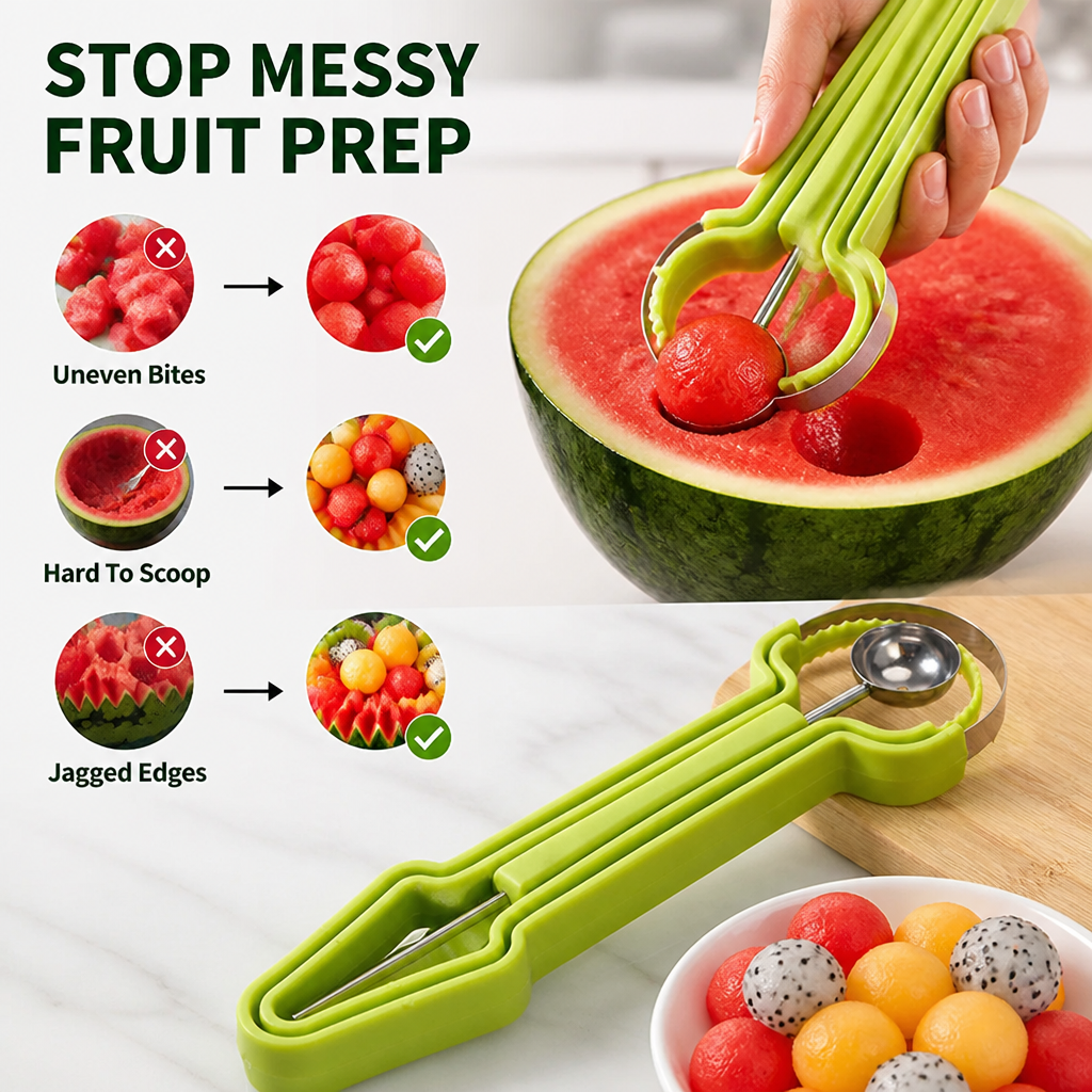 FlairSculpt™ 3-in-1 Fruit Maestro — Create Jaw-Dropping Fruit Art with Effortless Precision