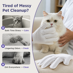 Groomiva™ Waterless Grooming Gloves — Keep Your Pet Fresh, Soft, and Stress-Free Every Day (6pcs)