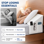BedEase™ — Keep Pillows Put and Bedside Essentials Within Reach
