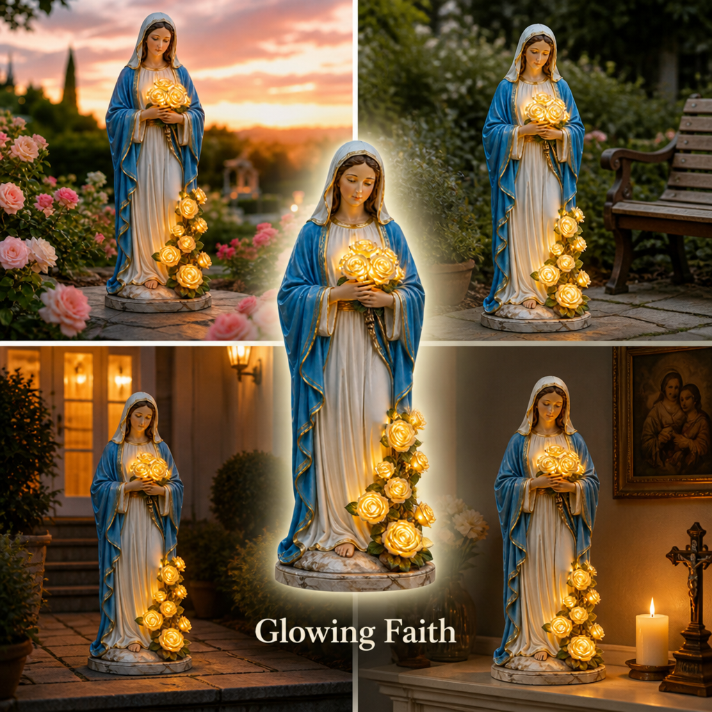 Virgin Mary Rose Garden Light™ — Warm Your Heart with a Radiant Glow of Hope and Peace