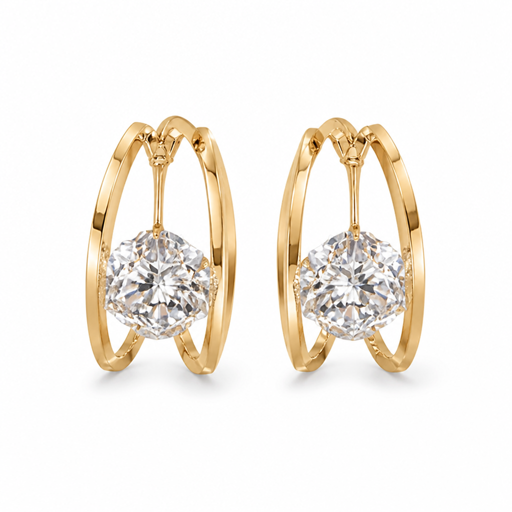 LumaLuxe™ Double Hoop Earrings — Command Every Room with Effortless Glow and Weightless Confidence