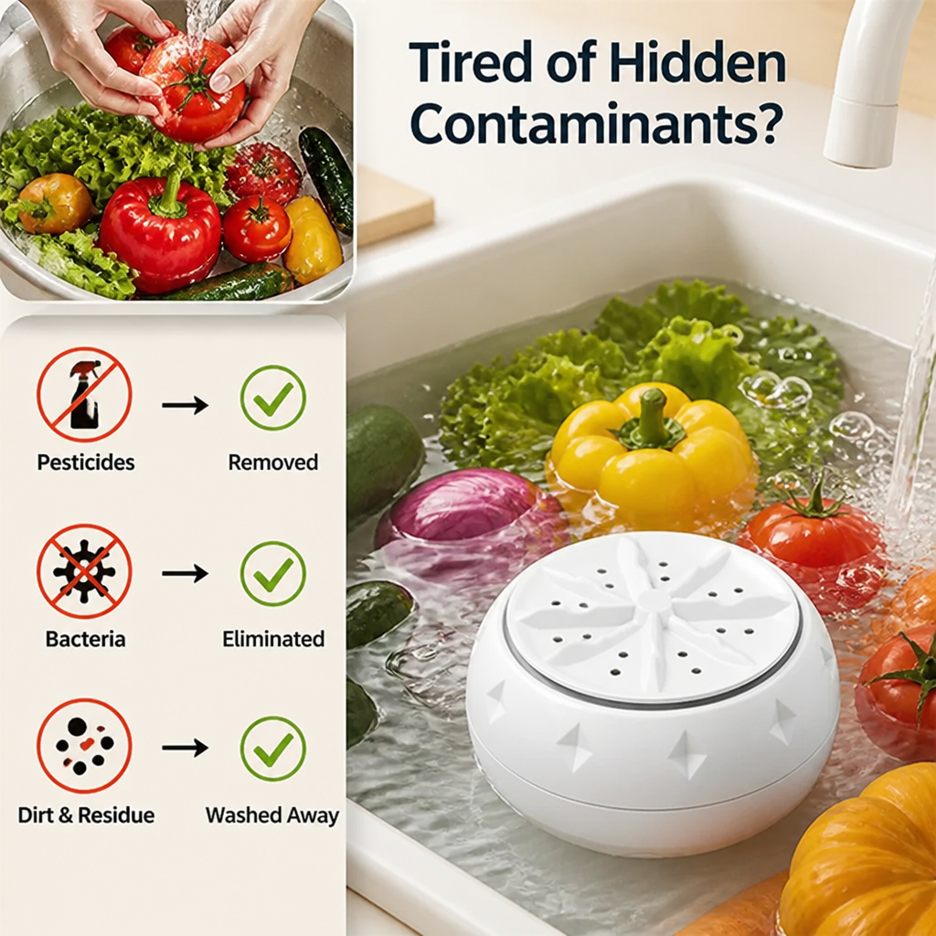 HydroViva™ — Effortless Deep Clean for Safer, Juicier Produce Every Time