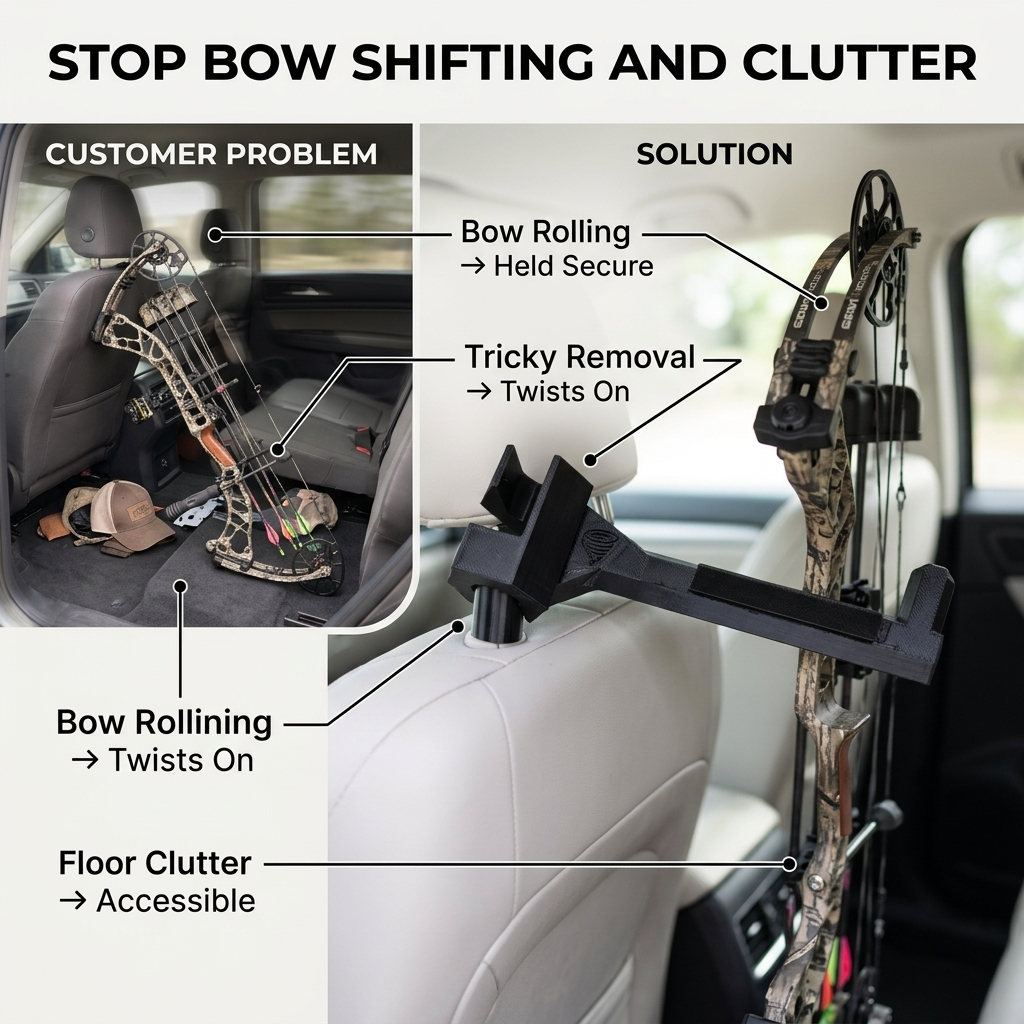 BowReach™ — Keep Your Bow Secure and Within Easy Reach on Every Drive