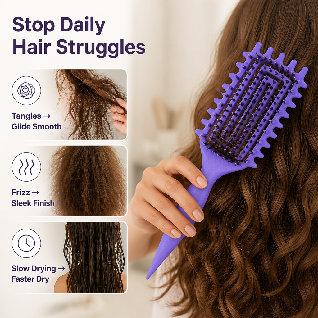 VivaCurl™ Styling Brush — Sculpt Stunning Curls That Shine All Day Without the Frizz