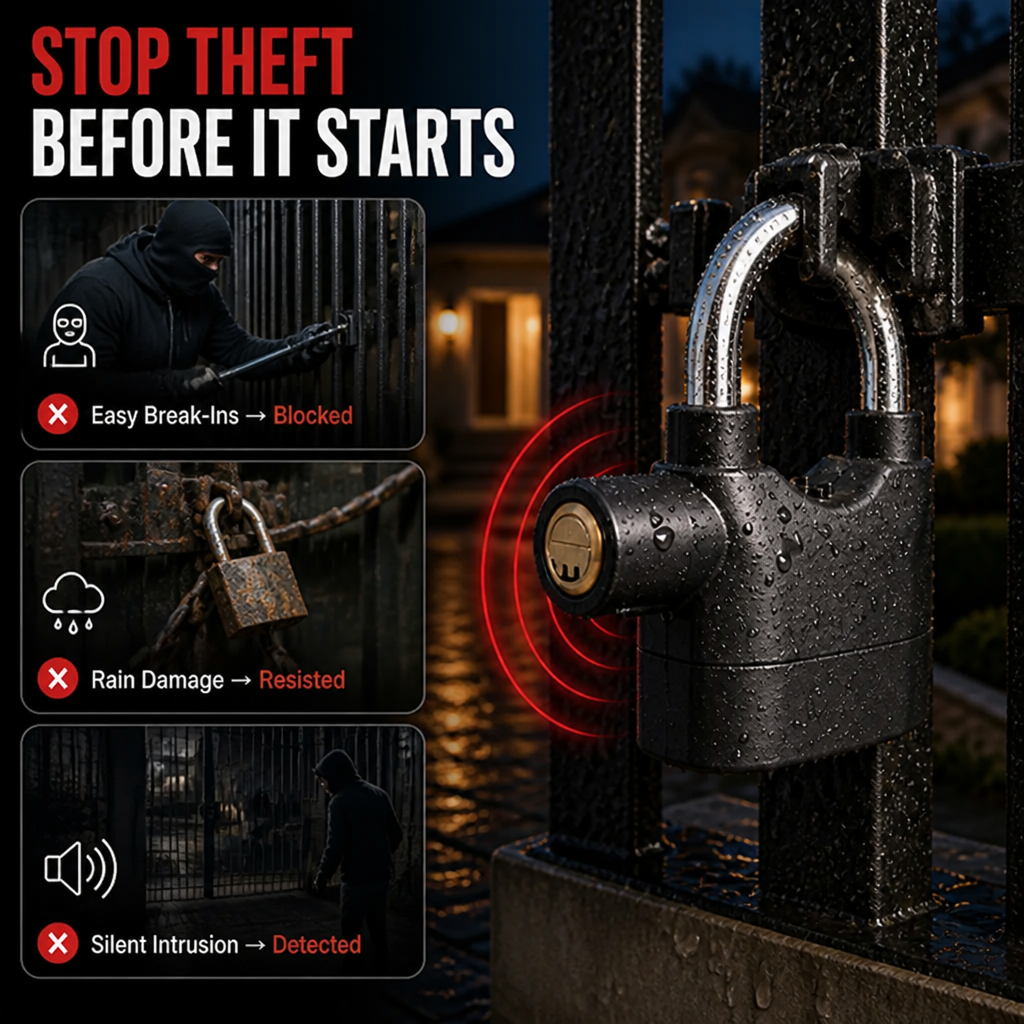 IronSentinel™ — Make Your Property Untouchable with a Thunderous 110dB Alarm
