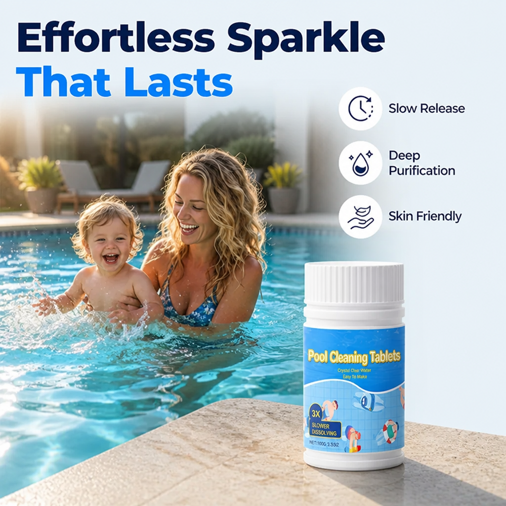 ClearLuxe™ Pool Tablets — Effortless Sparkle That Makes Every Swim Irresistible