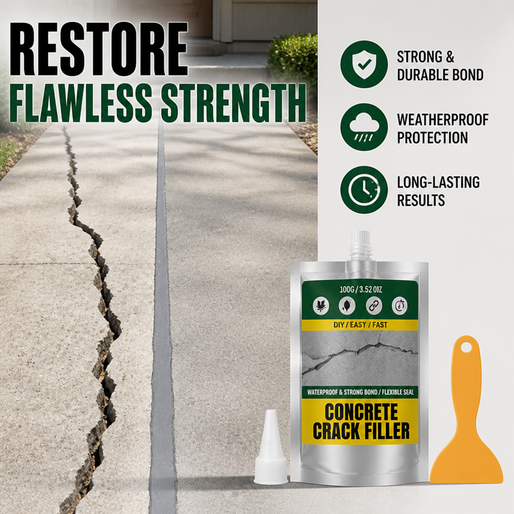 StoneShield™ Concrete Crack Filler — Restore Flawless, Weatherproof Strength That Lasts a Lifetime