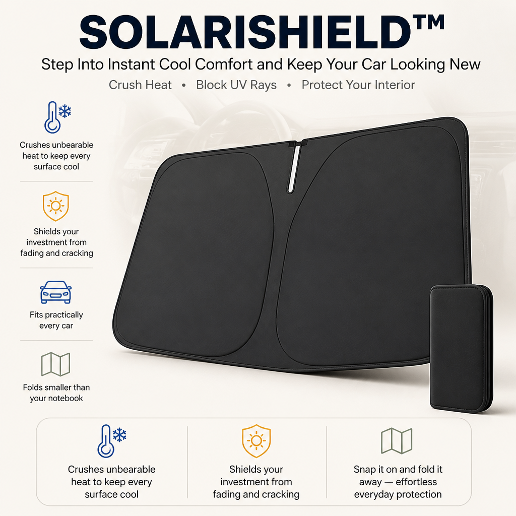 SolariShield™ — Step Into Instant Cool Comfort and Keep Your Car Looking New