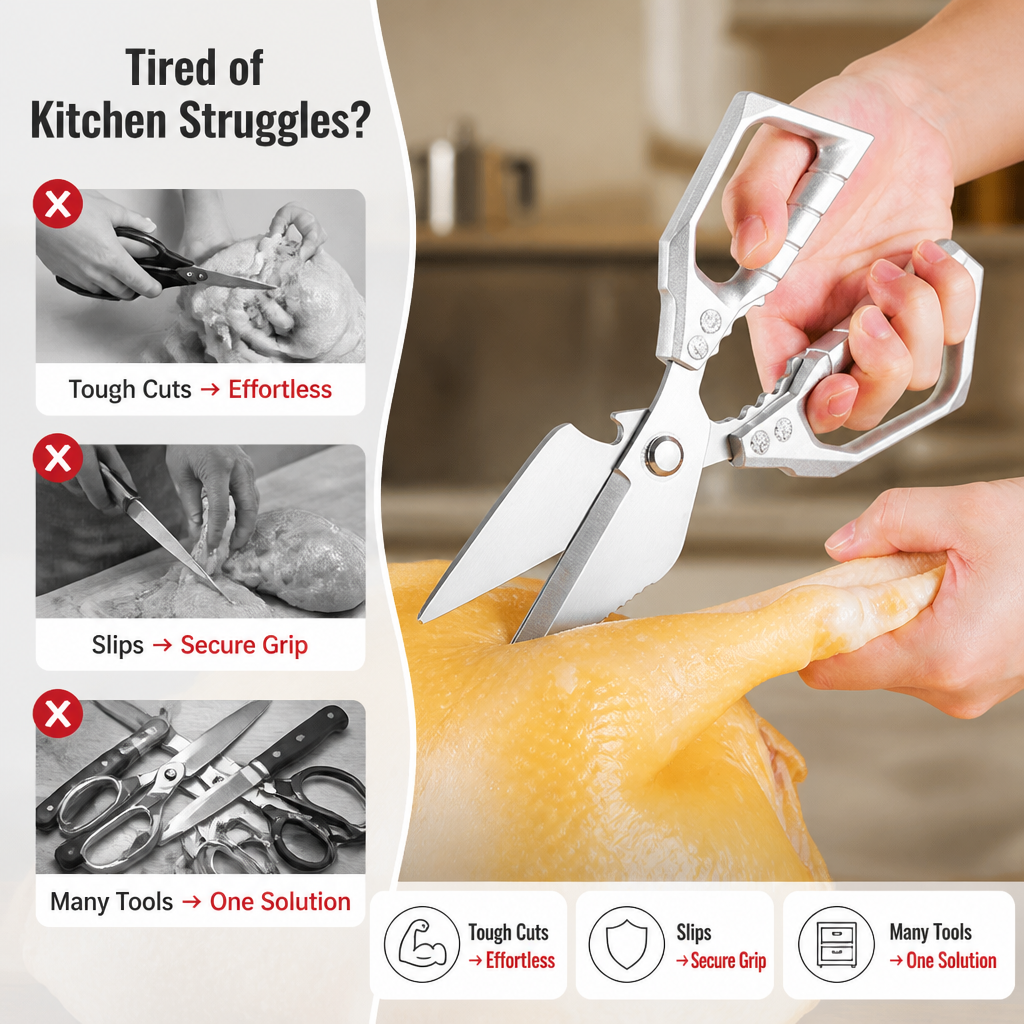 SharperEdge™ Precision Shears — Effortless Power and Comfort to Conquer Every Kitchen Task