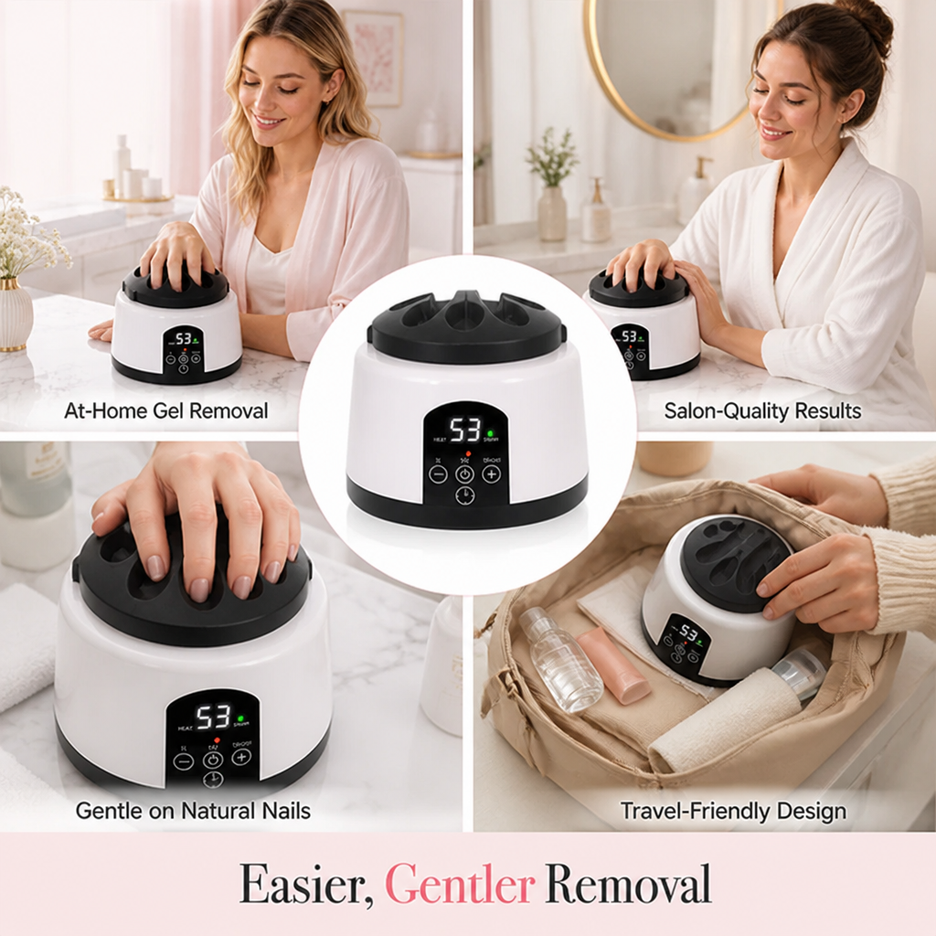 VelvetSteam™ — Loosen stubborn gel polish for an easier, gentler nail reset