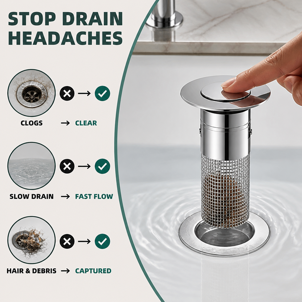 ClearFlowGuard™ — End Drain Drama and Enjoy a Smooth, Stress-Free Bathroom Every Day