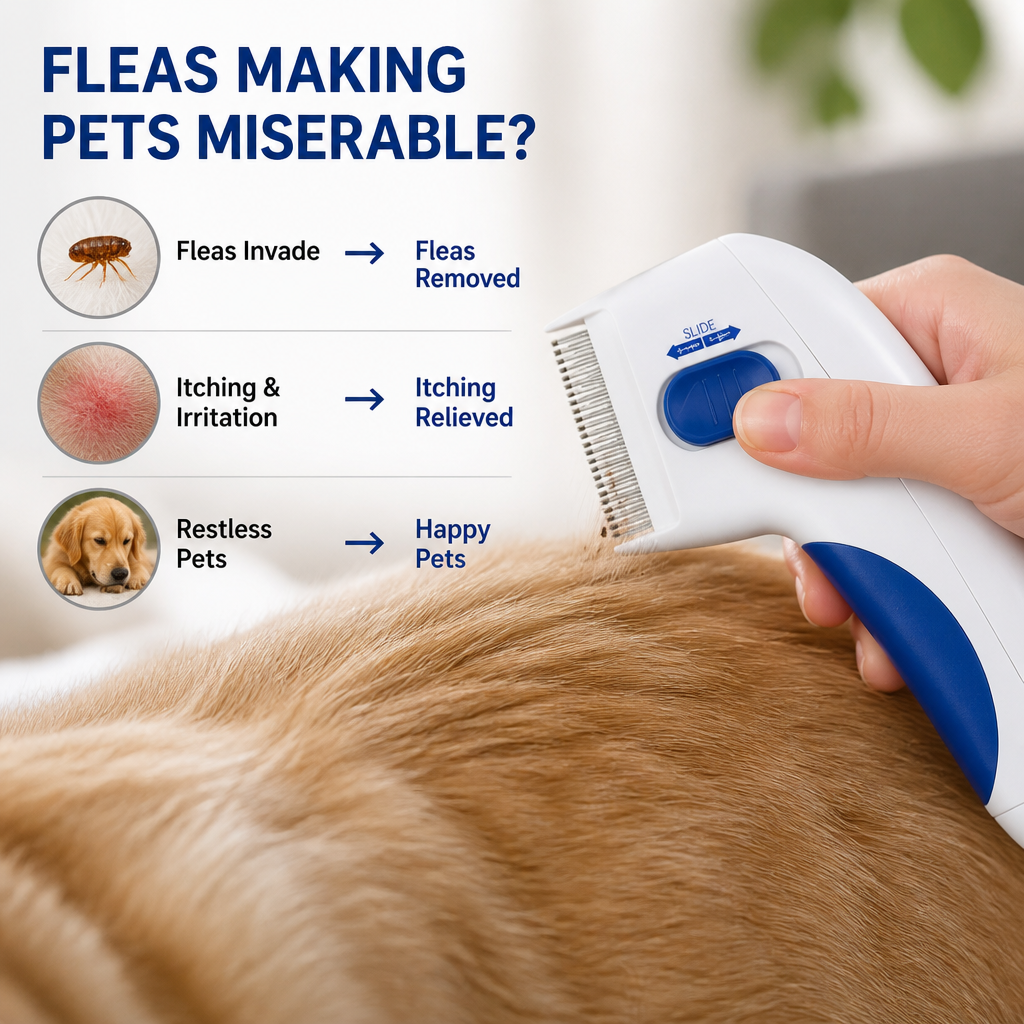 PulsePaw™ Electric Flea Comb — Gentle Power That Frees Your Pet from Itch and Stress Instantly