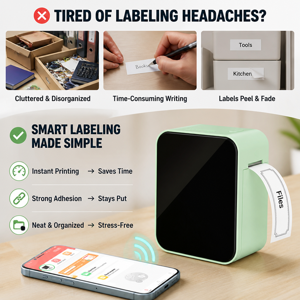 SwiftTag™ Mini Wireless Printer — Print Perfect Labels Anytime, Anywhere, No Strings Attached