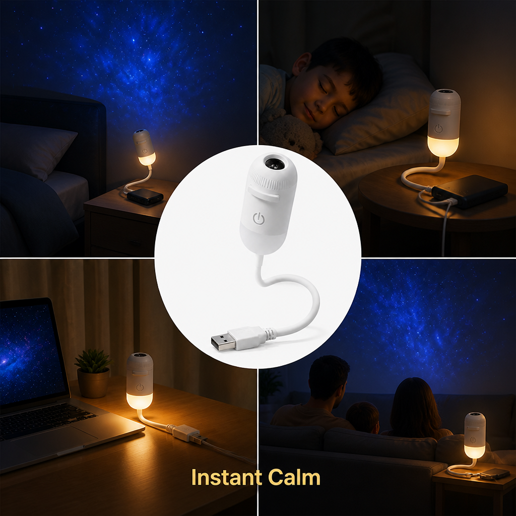 Stellavora™ Dual Glow Projector — Escape to Instant Calm with Soothing Stars and Warm Light