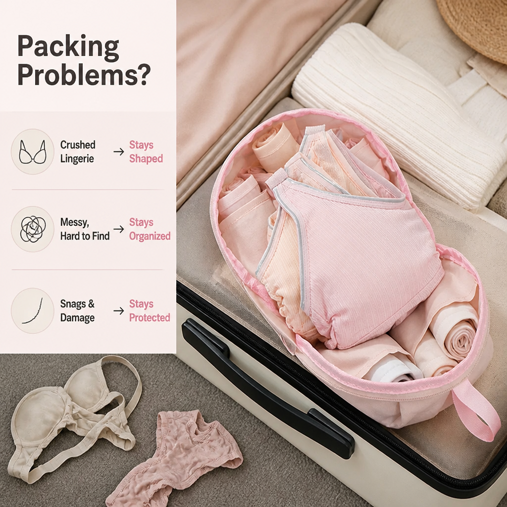 LuxeNest™ — Protect Your Lingerie, Pack with Confidence, Shine Everywhere