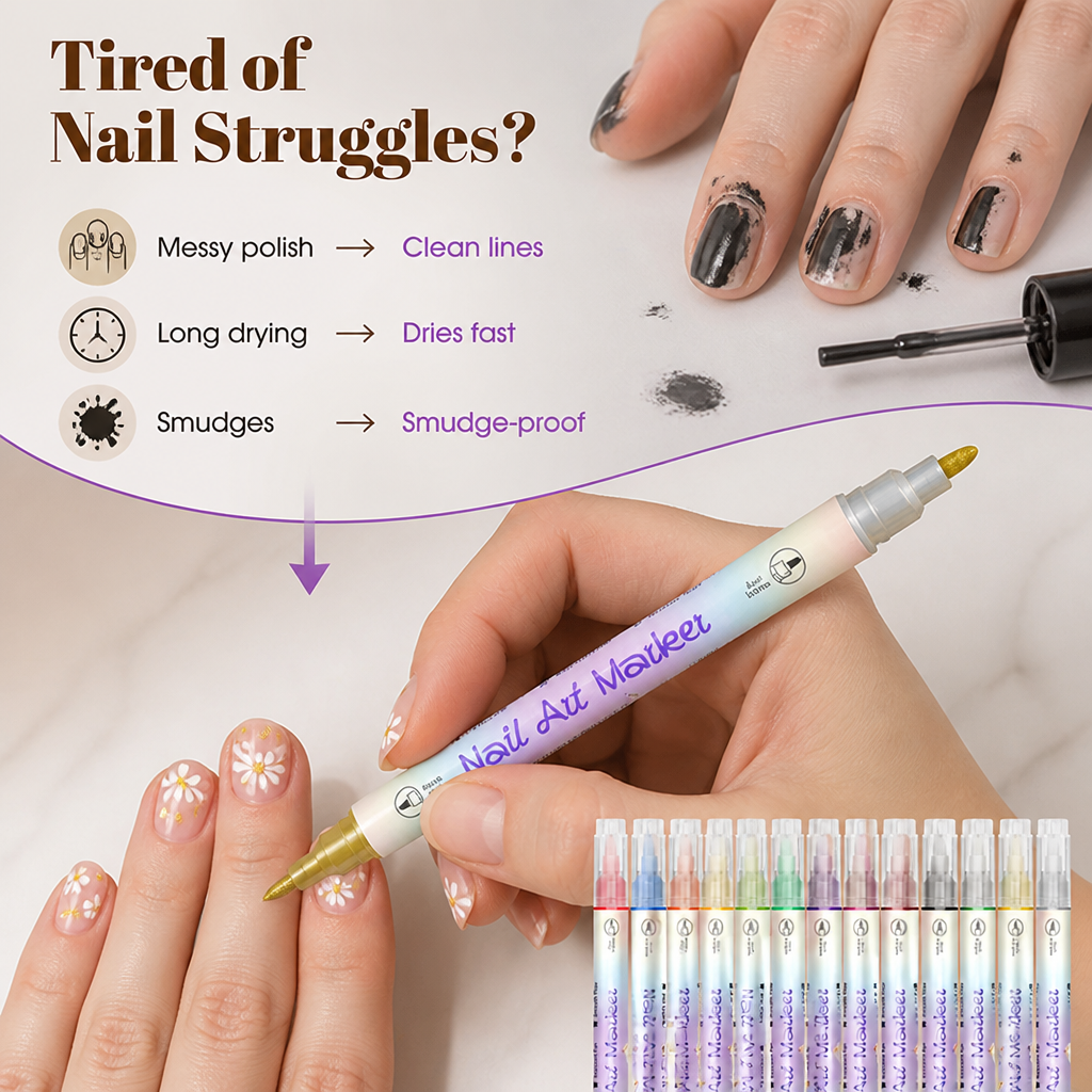 ColorLuxe™ Dual-Tip Nail Art Pens — Unleash Show-Stopping Nails That Speak Your Boldest Story