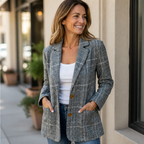 VeroStride™ Glen Plaid Blazer — Unleash Effortless Confidence That Moves With You All Day